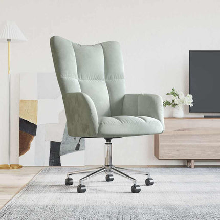 Sedia Relax Grigio Chiaro in Velluto
