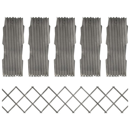 Recinzione a Traliccio 5 pz in Massello Abete Grigio 180x30 cm
