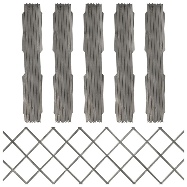 Recinzione a Traliccio 5 pz in Massello Abete Grigio 180x60 cm