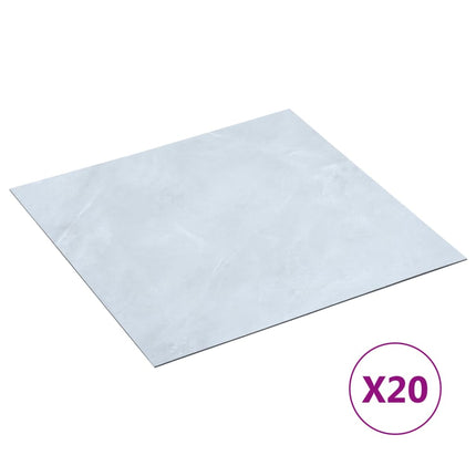 Listoni Pavimenti Adesivi 20 pz in PVC 1,86 mÂ² Marmo Bianco