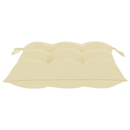 Sedie da Giardino e Cuscini Bianco Crema 8 pz Massello di Teak