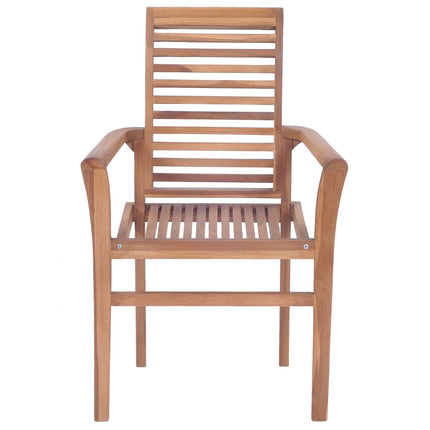 Sedie da Pranzo 8 pz con Cuscini Celesti in Massello di Teak