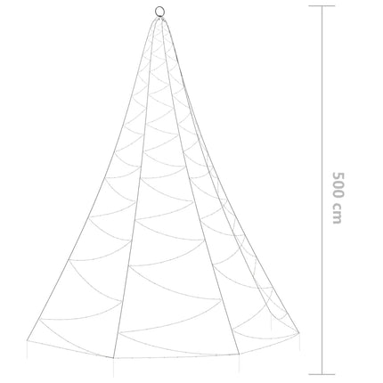 Albero da Parete con Gancio Metallico 720 LED Blu 5 m