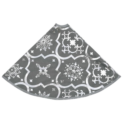 Gonna Albero Natale Raffinata con Calza Grigia in Tessuto 90 cm