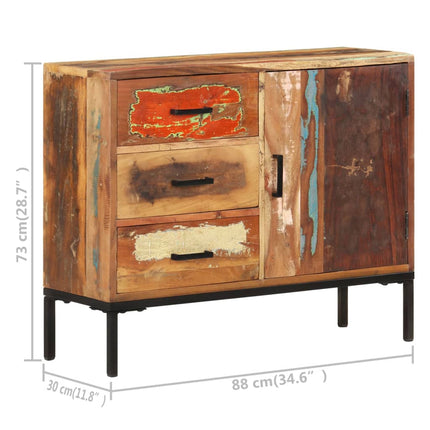 Credenza 88x30x73 cm in Legno Massello di Recupero