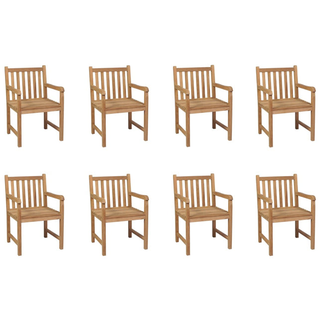 Sedie da Esterni 8 pz in Legno Massello di Teak