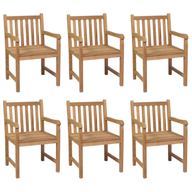 Sedie da Giardino 6 pz e Cuscini Bianco Crema Massello di Teak