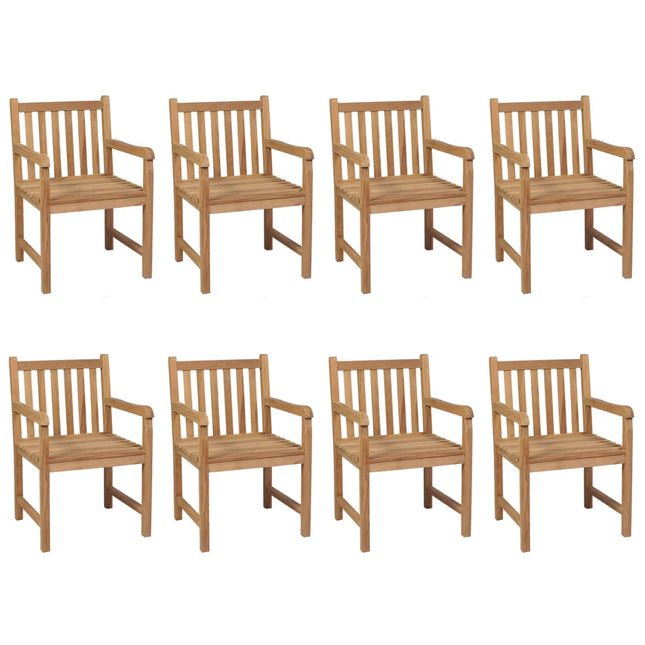 Sedie da Giardino 8 pz con Cuscini Rosso Vino Massello di Teak