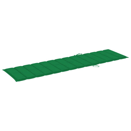 Lettini Prendisole 2 pz con Cuscino Verde in Legno di Teak