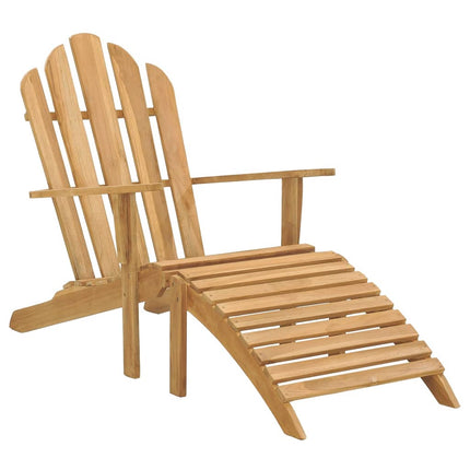 Sedie Adirondack con Poggiapiedi 2 pz in Legno Massello di Teak