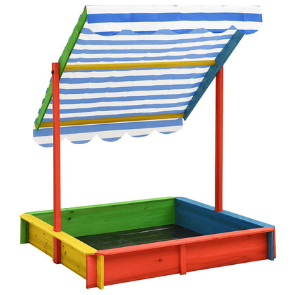 Sabbiera con Tetto Regolabile in Legno Abete Multicolore UV50