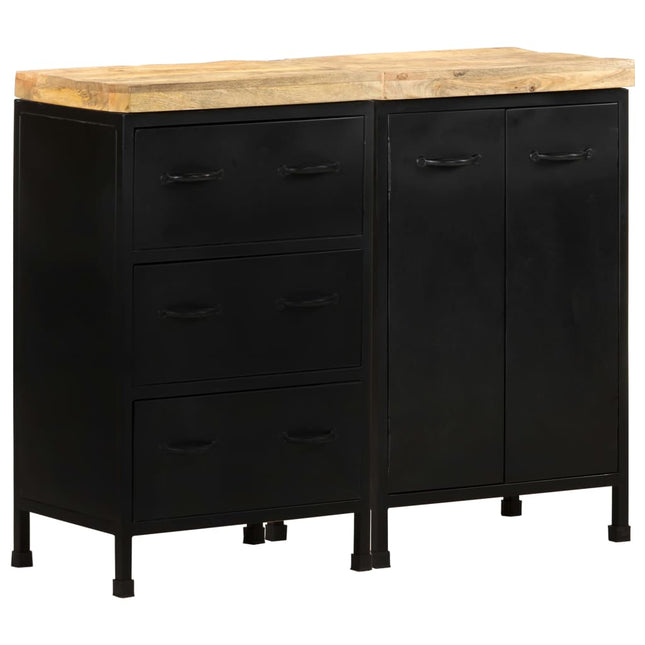 Credenza con 3 Cassetti e 2 Ante in Massello di Mango Grezzo
