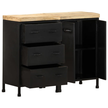 Credenza con 3 Cassetti e 2 Ante in Massello di Mango Grezzo