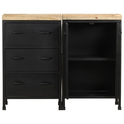 Credenza con 3 Cassetti e 2 Ante in Massello di Mango Grezzo