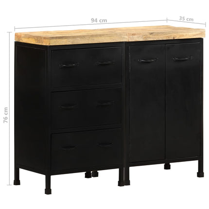Credenza con 3 Cassetti e 2 Ante in Massello di Mango Grezzo