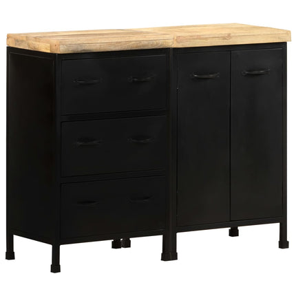 Credenza con 3 Cassetti e 2 Ante in Massello di Mango Grezzo