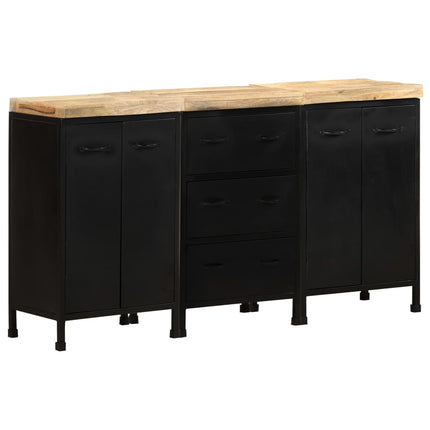 Credenza con 3 Cassetti e 4 Ante in Massello di Mango Grezzo