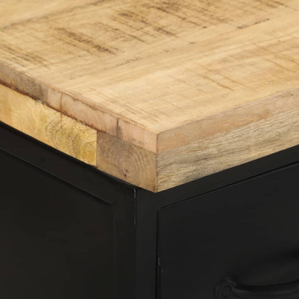 Credenza con 3 Cassetti e 4 Ante in Massello di Mango Grezzo