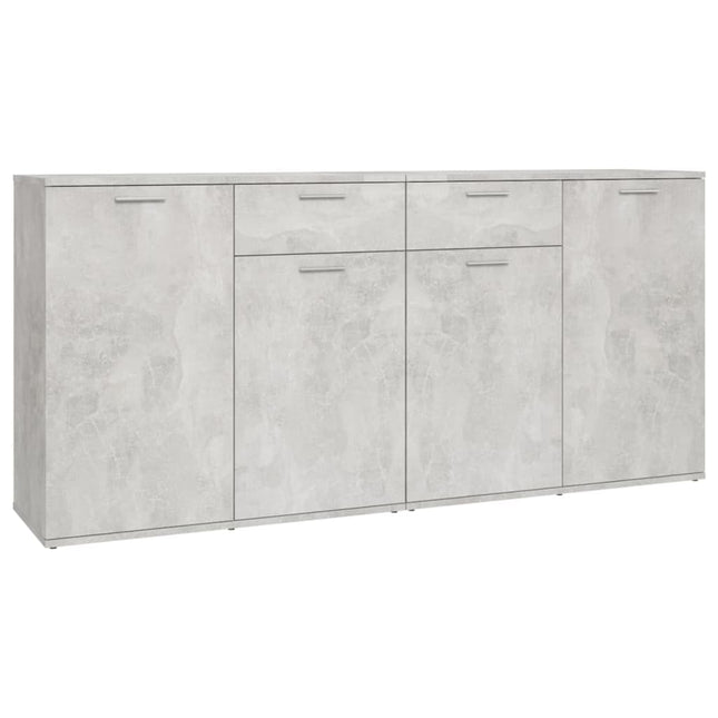 Credenza Grigio Cemento 160x36x75 cm in Legno Multistrato