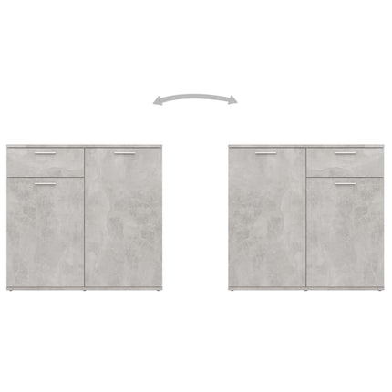 Credenza Grigio Cemento 160x36x75 cm in Legno Multistrato