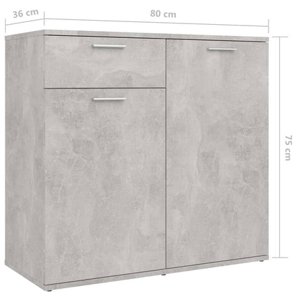 Credenza Grigio Cemento 160x36x75 cm in Legno Multistrato