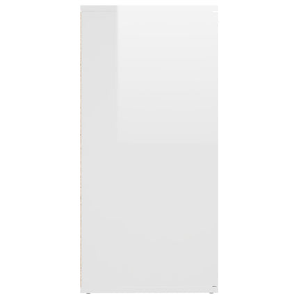 Credenza Bianco Lucido 160x36x75 cm in Legno Multistrato