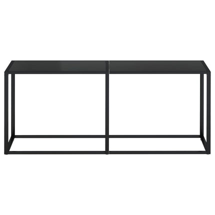 Tavolo Consolle Nero 180x35x75,5 cm in Vetro Temperato