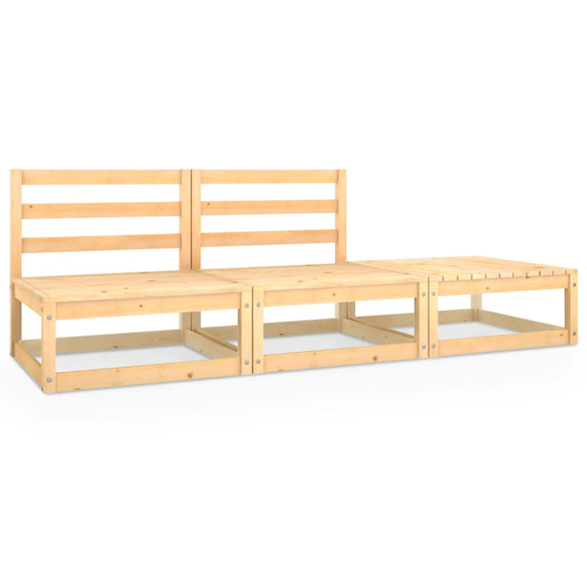 Set Divani da Giardino 3 pz in Legno Massello di Pino