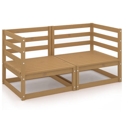 Divano da Giardino 2 Posti Marrone Ambra Legno Massello di Pino