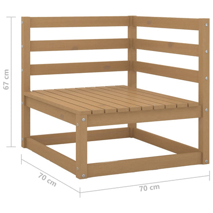 Divano da Giardino 2 Posti Marrone Ambra Legno Massello di Pino