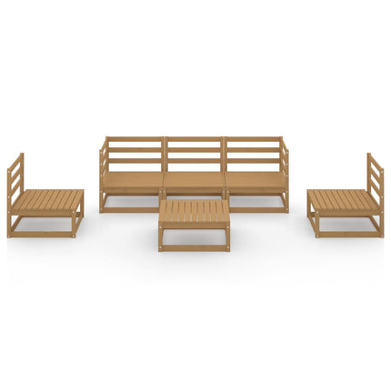 Set Salotto da Giardino 6pz Marrone Ambra Legno Massello Pino