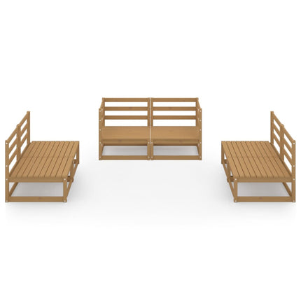 Set Salotto da Giardino 6pz Marrone Ambra Legno Massello Pino