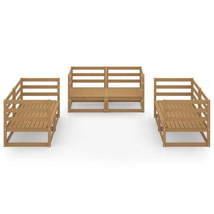 Set Salotto da Giardino 6pz Marrone Ambra Legno Massello Pino