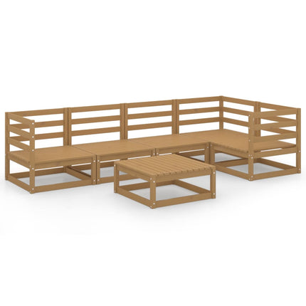Set Salotto da Giardino 6pz Marrone Ambra Legno Massello Pino