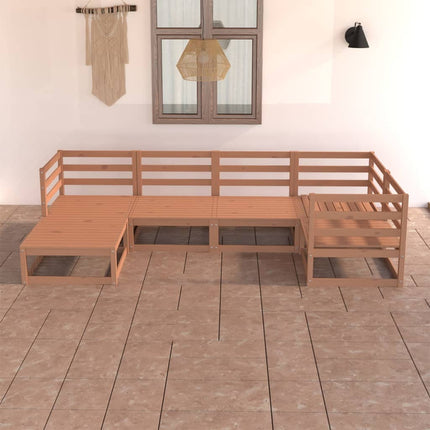 Set Salotto da Giardino 6pz Marrone Ambra Legno Massello Pino