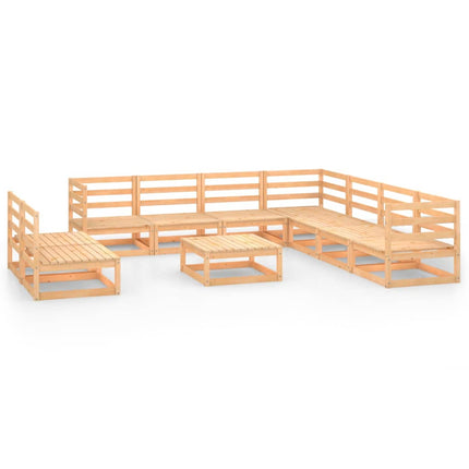 Set Divani da Giardino 10 pz in Legno Massello di Pino