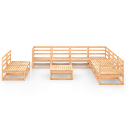 Set Divani da Giardino 10 pz in Legno Massello di Pino