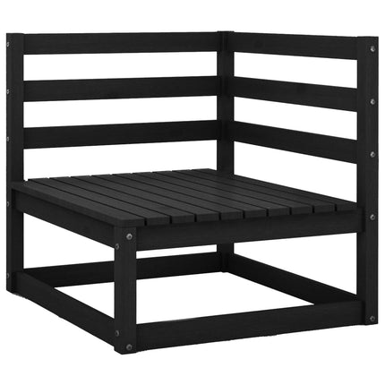 Set Divani da Giardino 13 pz Nero in Legno Massello di Pino