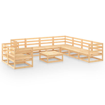 Set Divani da Giardino 10 pz in Legno Massello di Pino
