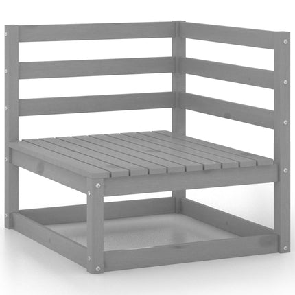 Set Divani da Giardino 12 pz Grigio in Legno Massello di Pino