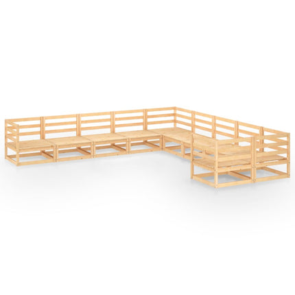 Set Divani da Giardino 10 pz in Legno Massello di Pino