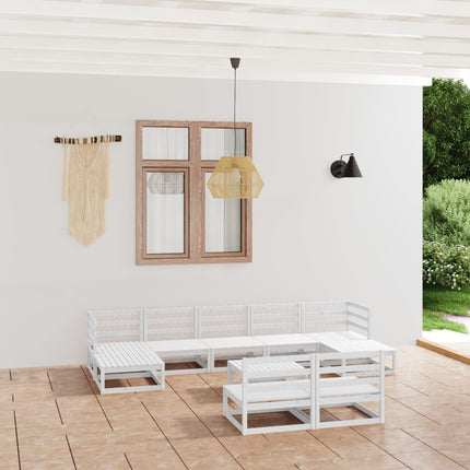 Set Divani da Giardino 10 pz in Legno Massello di Pino