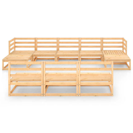 Set Divani da Giardino 10 pz in Legno Massello di Pino