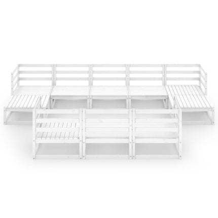 Set Divani da Giardino 10 pz in Legno Massello di Pino