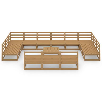Set Divani da Giardino 14 pz in Legno Massello di Pino
