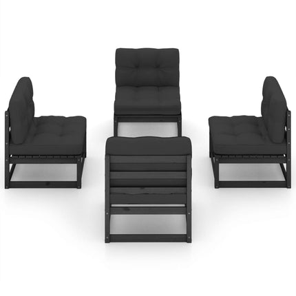 Set Divani da Giardino 4 pz con Cuscini Legno Massello Pino