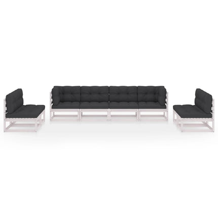 Set Divani da Giardino 8 pz con Cuscini Legno Massello Pino
