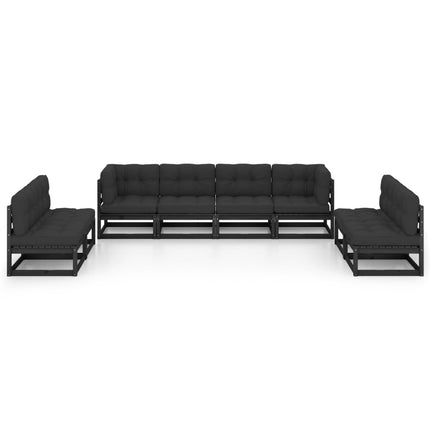 Set Divani da Giardino 8 pz con Cuscini Legno Massello Pino