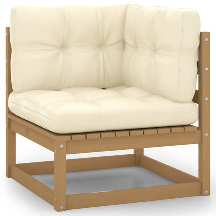 Set Salotto Giardino e Cuscini 7 pz Legno Massello Pino Ambra