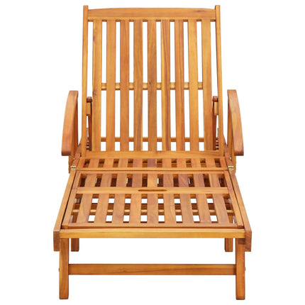 Sdraio 2 pz con Cuscini in Legno Massello di Acacia